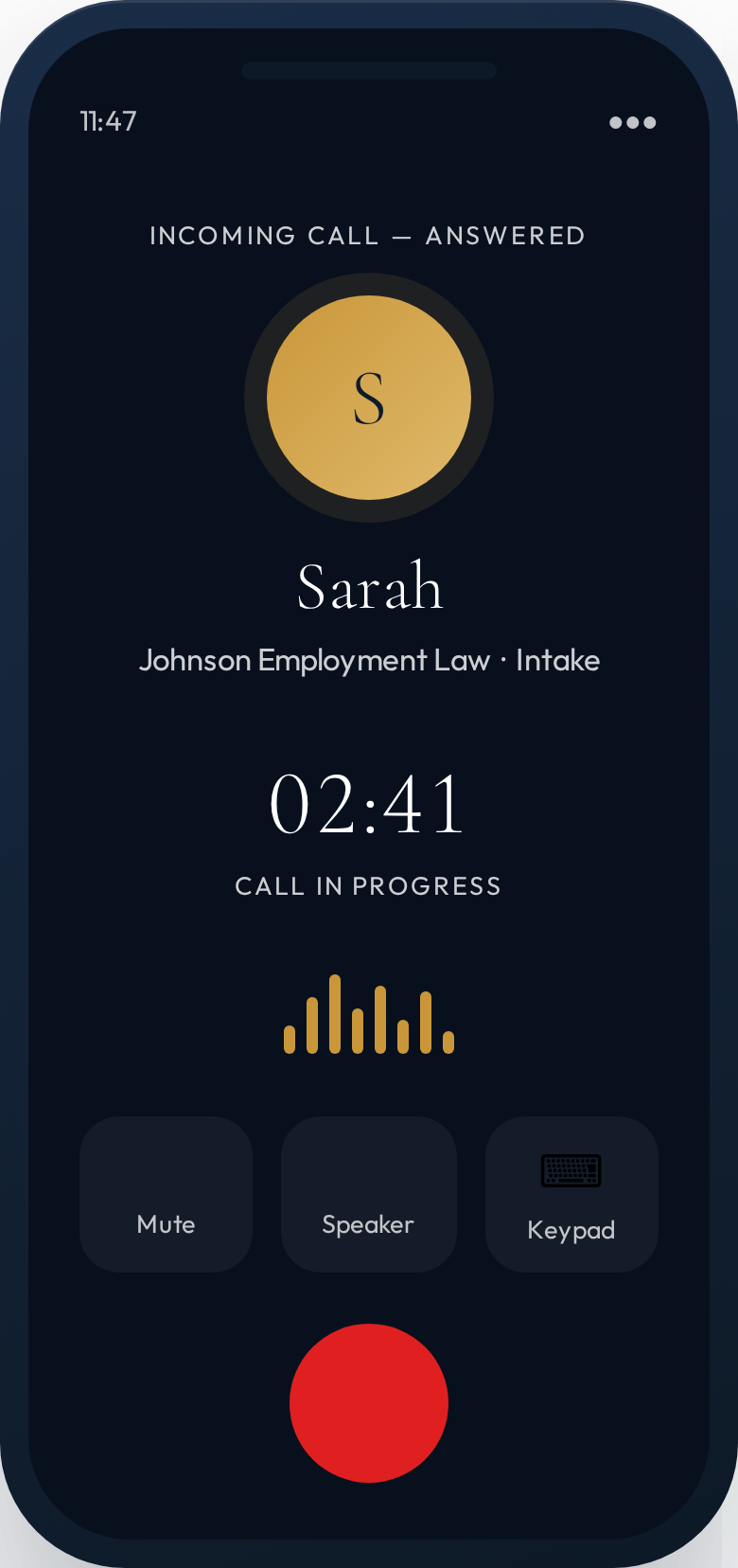 Incoming client call answered by Flowfirm